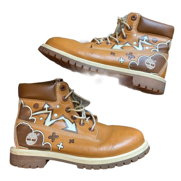 Vintage Rare Custom Timberland Boots Sz 7 - Picture 1 of 15
